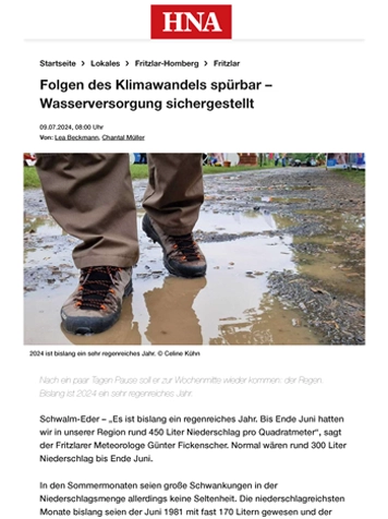 Kleine Vorschau des Berichts der HNA.