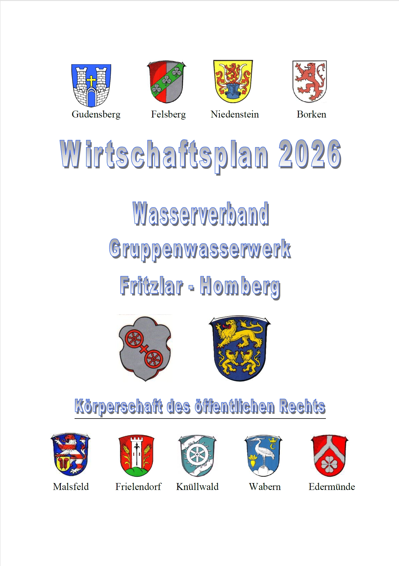 Deckblatt Wirtschaftsplan 2026